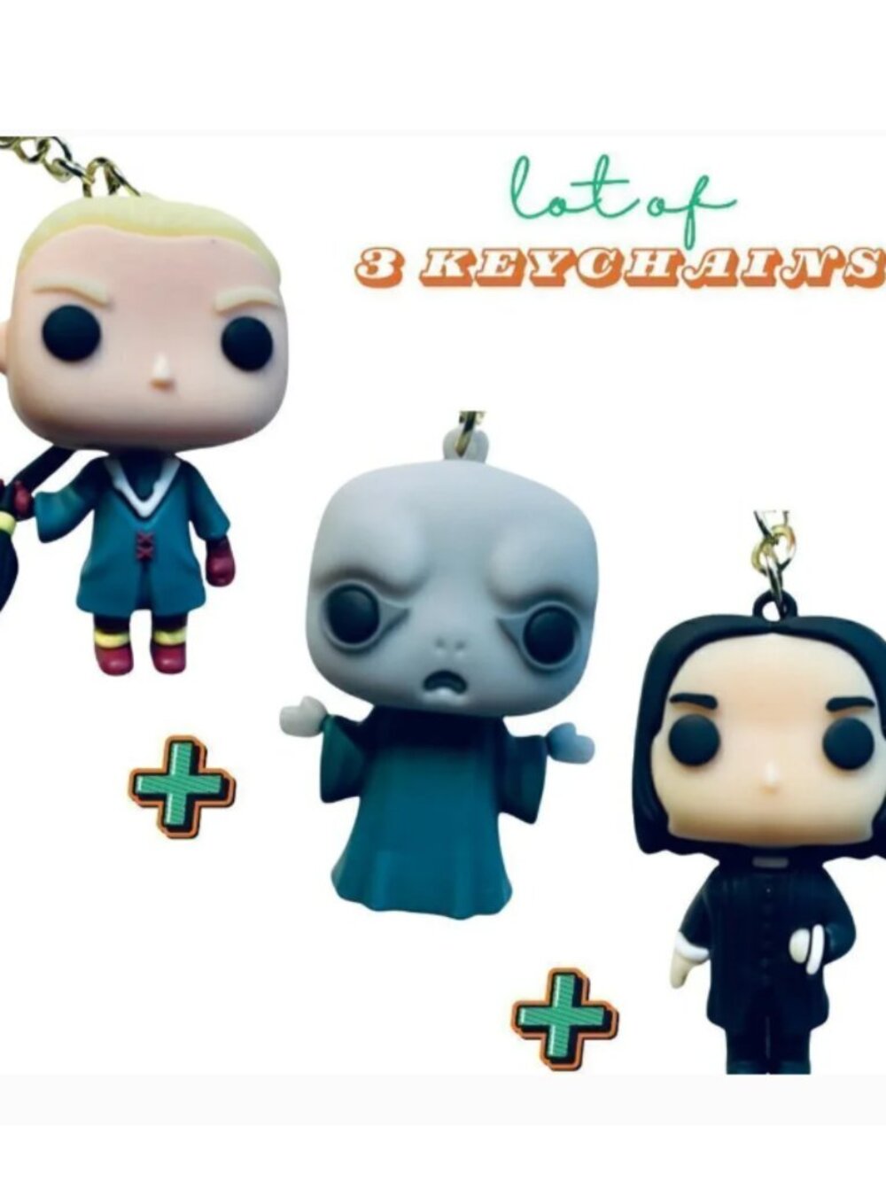 NWT Lot of 3 Severus Snape Draco Malfoy Lord Voldemort Keychains - Harry Potter